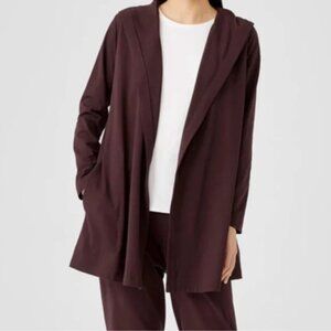 EILEEN FISHER | Casis Hooded Open Jacket Organic Cotton | M | NWT $198